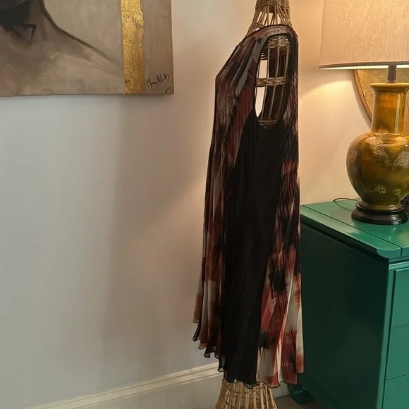 Komarov beautiful black rusty and cream colored dress - Picture 5 of 10